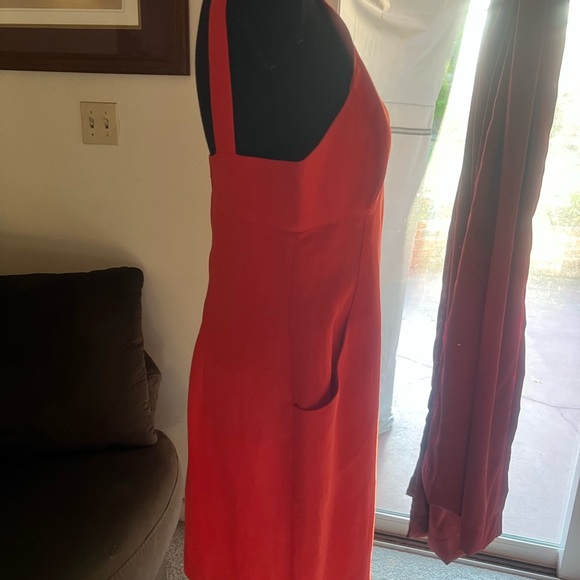 Geary Roark Kamisato Vintage Tomato Red Backless Dress Lined. - Picture 2 of 4